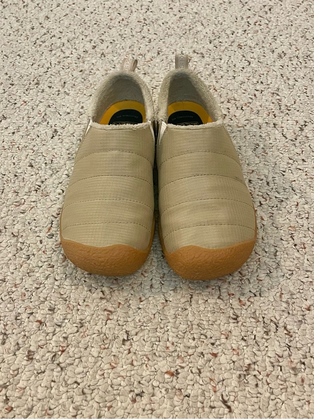 Keen Quilted Slip-On Howser Shoes in Beige with Gum Toe Cap